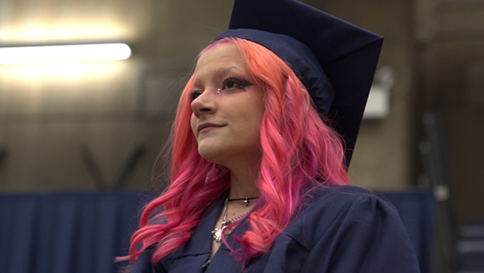 Close up of female student speaker 