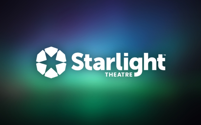 Starlight Theatre logo over blue/green gradient